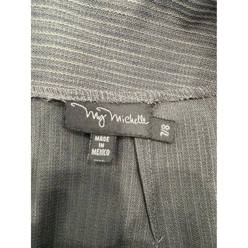 My Michelle Grey Pinstripe Mini Skirt Size 7/8 Dark Charcoal Office Workwear